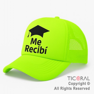 SOMBRERO VISERA IMPRESO ME RECIBI FLUO VERDE CAP x 1